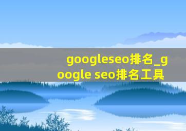googleseo排名_google seo排名工具